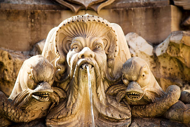 Fountain of Neptune, in the Piazza Navona designed by Giacomo Della Porta,Rome, Italy, January, 2005.
