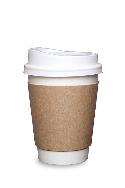 tazza di caffè isolato - coffee cup cup disposable cup take out food foto e immagini stock