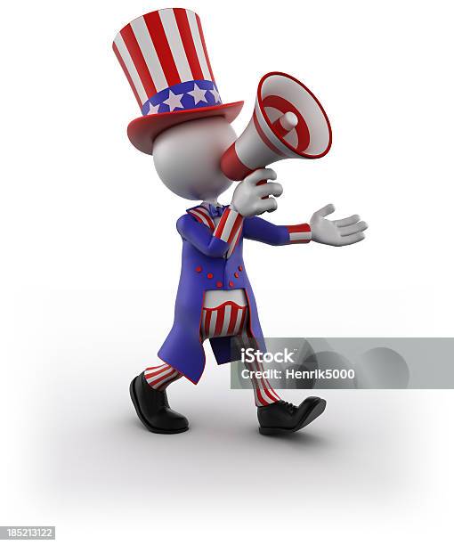 Uncle Sam 휴대용 마이크 격리됨에클리핑 경로를 대통령에 대한 스톡 사진 및 기타 이미지 - 대통령, 휴대용 마이크, 3차원 형태