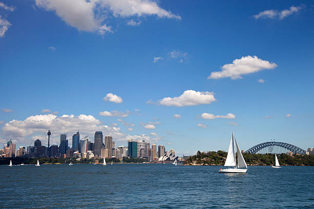 istock Sailing boat in Sydney Bay 185213325