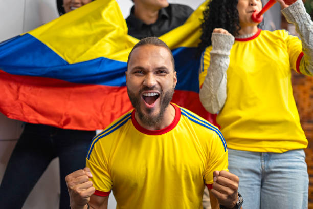istock Portrait of a man shouting goal and looking at camera. 1852134898