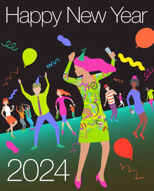 Vector illustration of New Year Greeting 2024