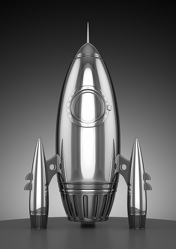 3D render of rocket model. 