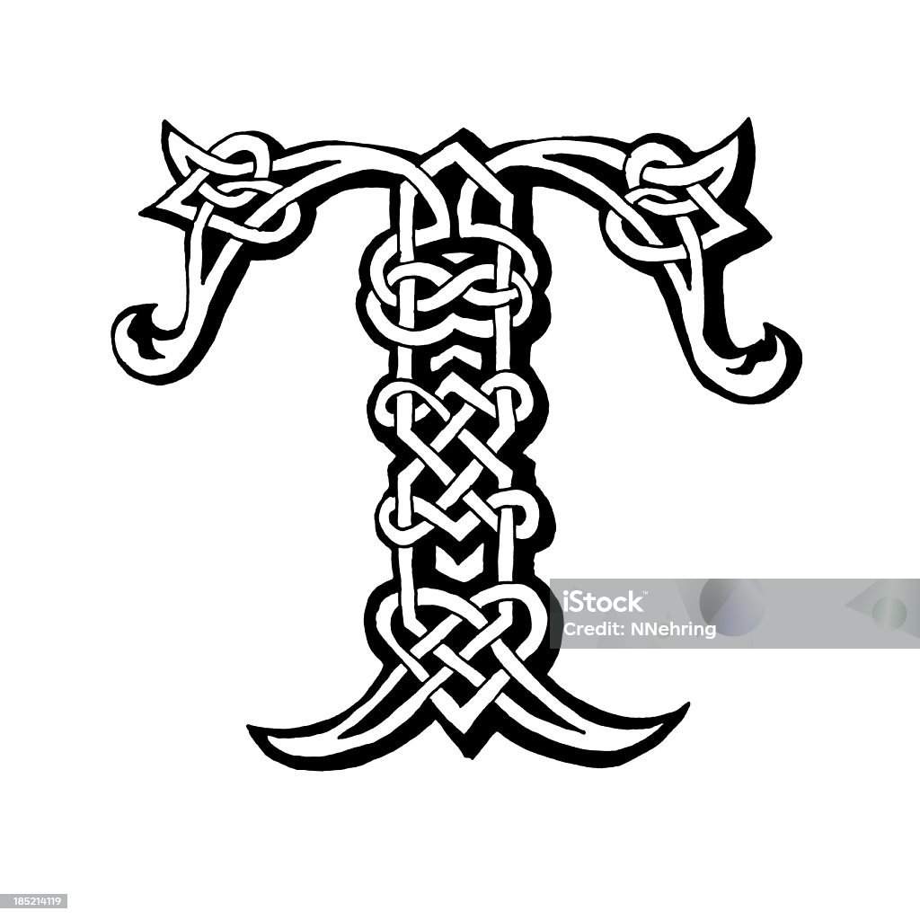 Celtic Lettre T - Illustration de Calligraphie libre de droits