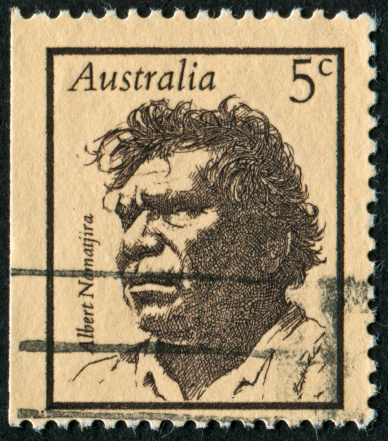 Cancelled Stamp From Australia Featuring The Indigenous  Artist Albert Namatjira.