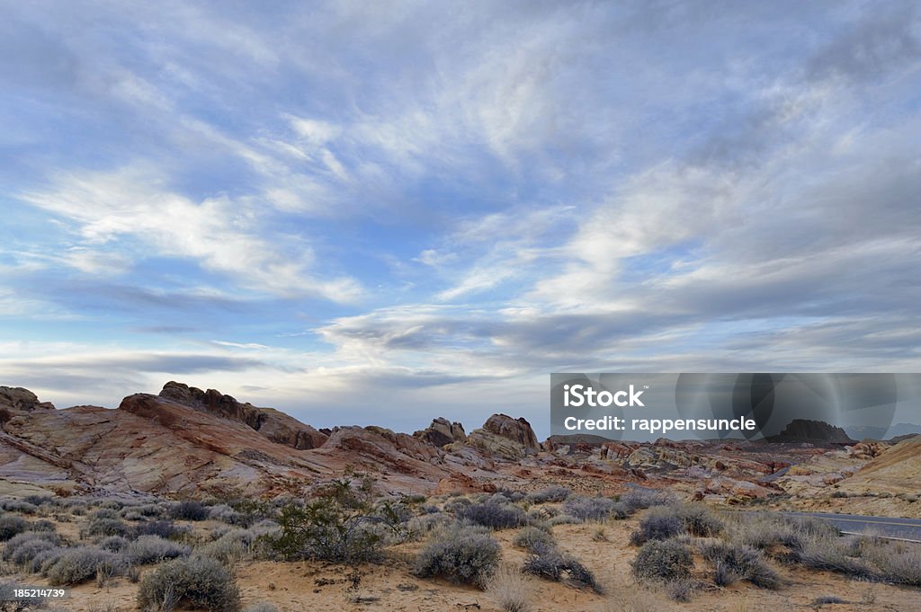 Céu da tarde, o valley of fire, nevada - Foto de stock de Arbusto royalty-free