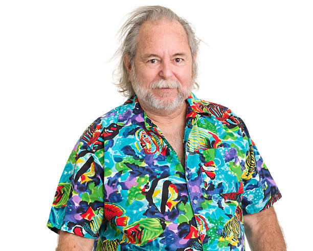istock Senior Man In Tropical Hawaiian Shirt 185214788