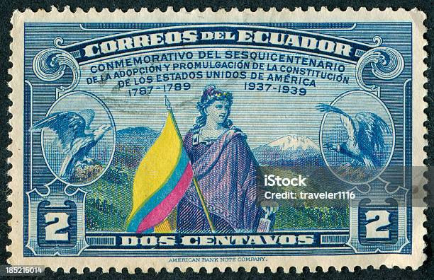 150th Anniversary Of The Us Constitution Stamp Stock Photo - Download Image Now - 150th Anniversary, Andean Condor, Andes