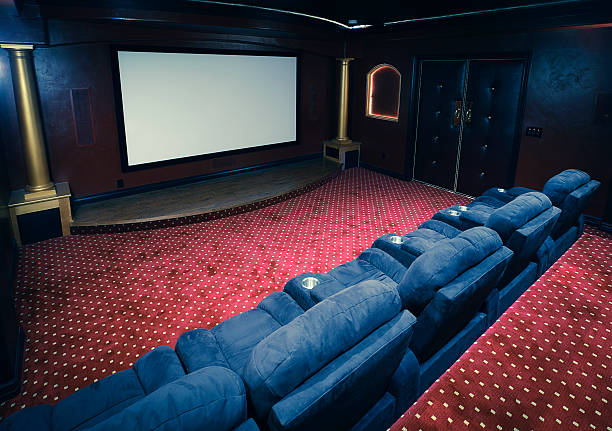 istock Large Screen Home Theater Room 185215043