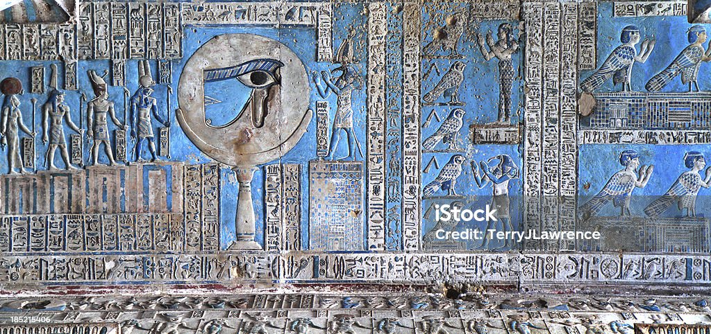 Astronomical tecto, Templo de HathorCoptic month 4-Dendera, Egipto - Royalty-free Hórus Foto de stock