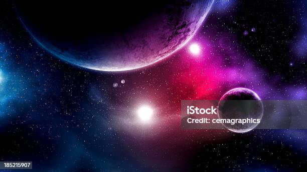 Big Planets And Shining Stars Galaxy In Space Stock Photo - Download Image Now - Outer Space, Planet - Space, Galaxy