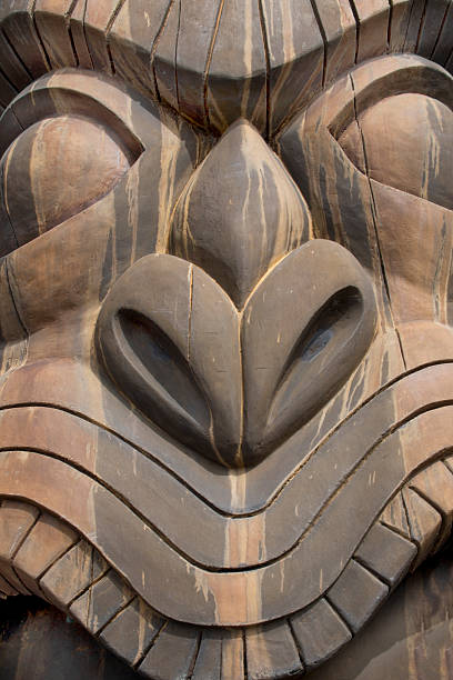 Wooden Tiki Close Up Abstract