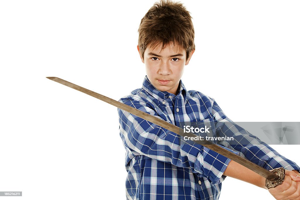 Junger Mann mit Schwert - Lizenzfrei Flüchtling Stock-Foto
