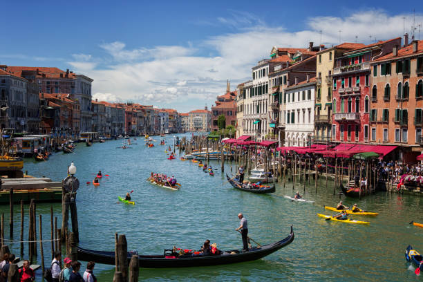istock Bedlam on the river in Venice Italy 1852163780