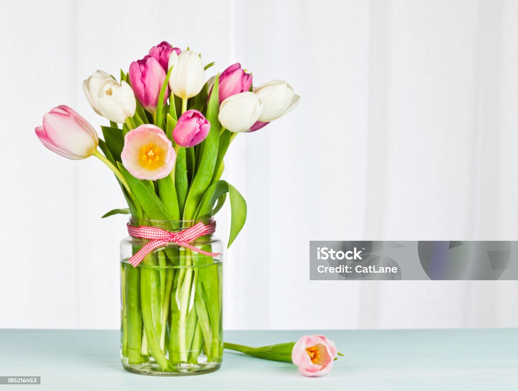 Semplice Composizione di fiori e spazio per il testo - Foto stock royalty-free di Barattolo di vetro