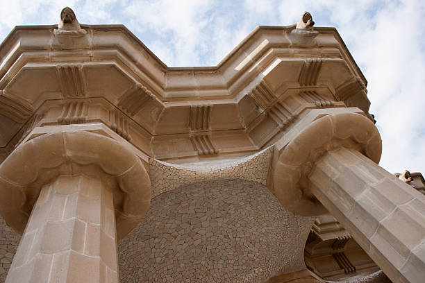 istock Columns supporting central terrace in park Guell, Barcelona 185216629