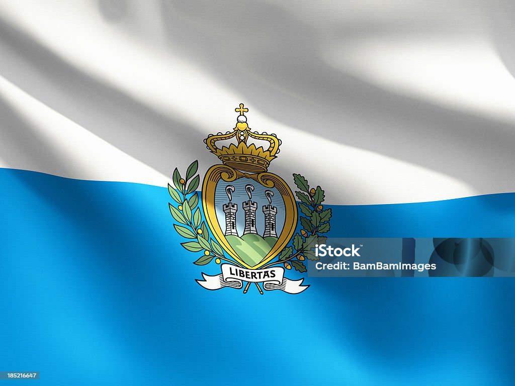 Zbliżenie flagi-San Marino - Zbiór zdjęć royalty-free (Flaga)