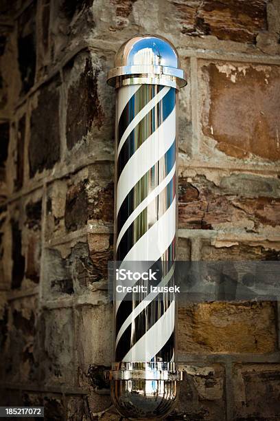 Barbers Pole Stock Photo - Download Image Now - Architectural Feature, Black Color, Brick