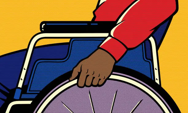 Vector illustration of Man in a wheelchair