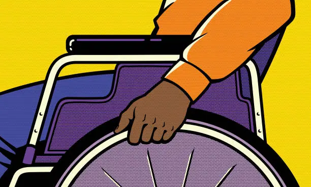 Vector illustration of Man in a wheelchair