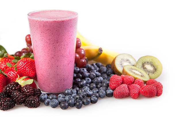 Fruit, berry smoothie stock photo