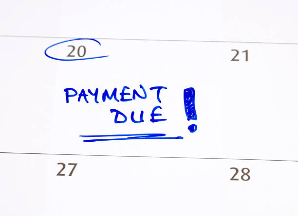 Payment due stock photo