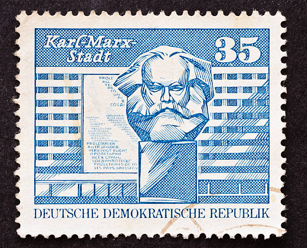 karl marx stadt stamp - in der stadt foto e immagini stock