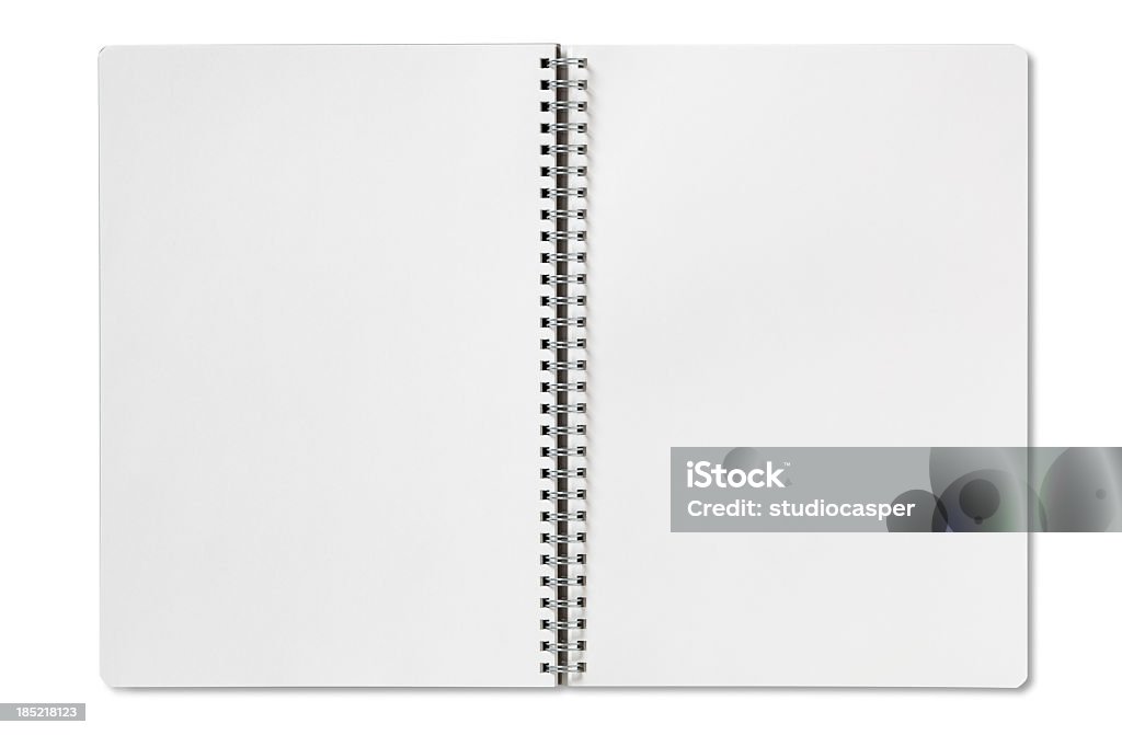 Abrir cuaderno con espiral - Foto de stock de Cuaderno con espiral libre de derechos
