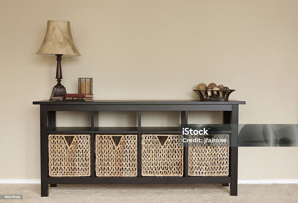 Interior of home credenza with blank wall space Color interior shot with blank wall space. Sideboard Stock Photo