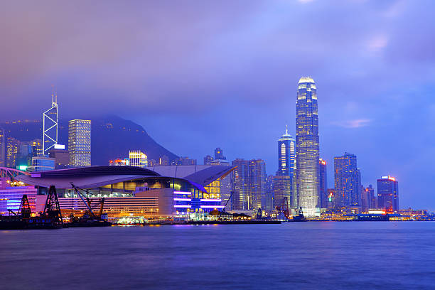 Victoria Harbor Hong Kong at night