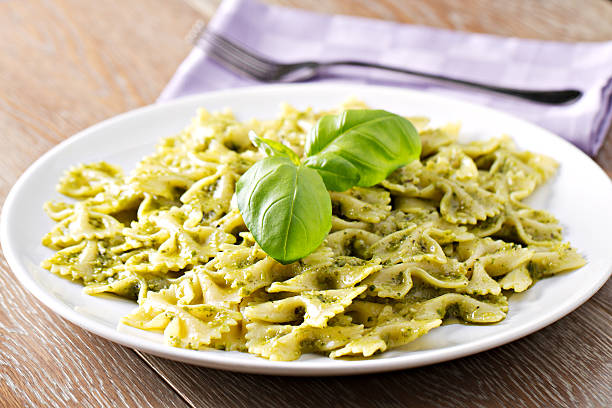 istock Pasta with pesto sauce 185218274