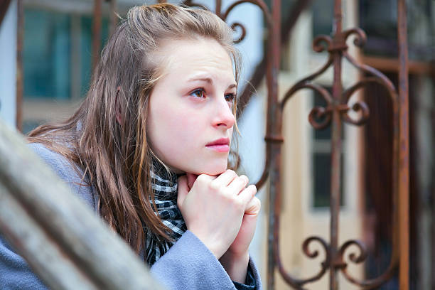 istock Young woman teenage sadness frustration problem 185218431