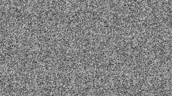 No Signal to monitor images. Static noise bad tv signal black and white images.