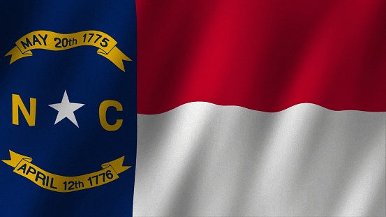 North Carolina flag waving in the wind, Flag of North Carolina images