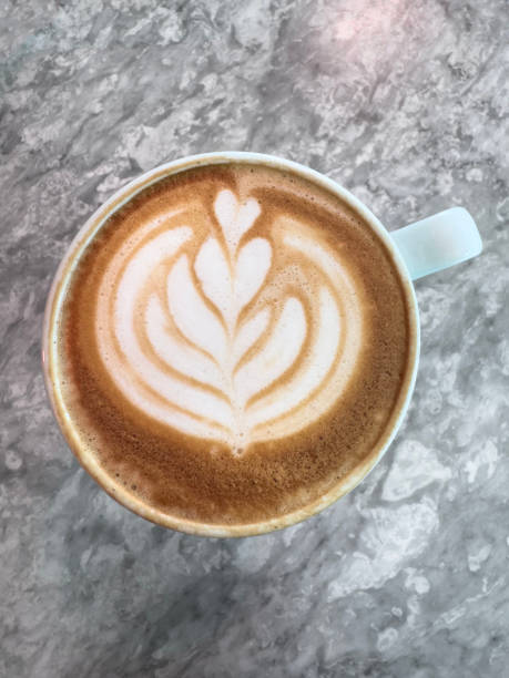 istock top view cup of latte coffee with heart 1852191233