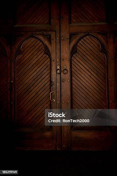 Darkened Doorway Stock Photo - Download Image Now - Architectural Feature, Brown, Church