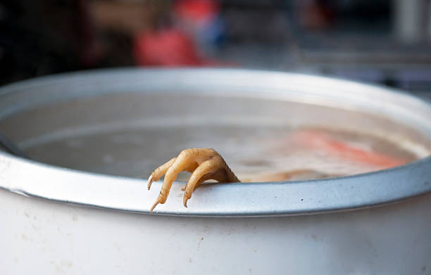 Chicken feet in the bazaar