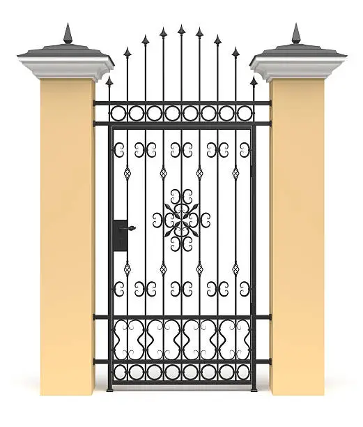 Photo of 3d gate with wrought iron decor
