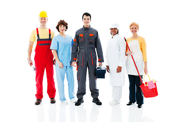 istock Medium Group of diversity occupations people. 185219804