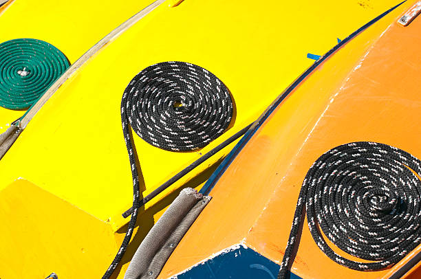 istock Ropes coiled on rental sailboats 185220119