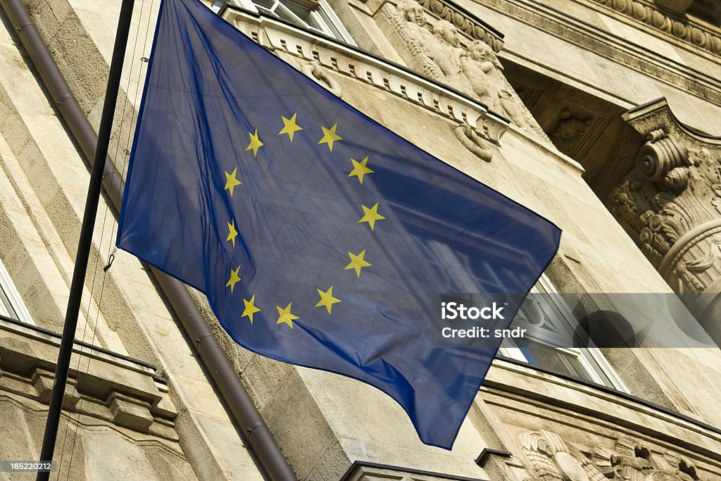 Europäischen Union flag - Lizenzfrei Außenaufnahme von Gebäuden Stock-Foto