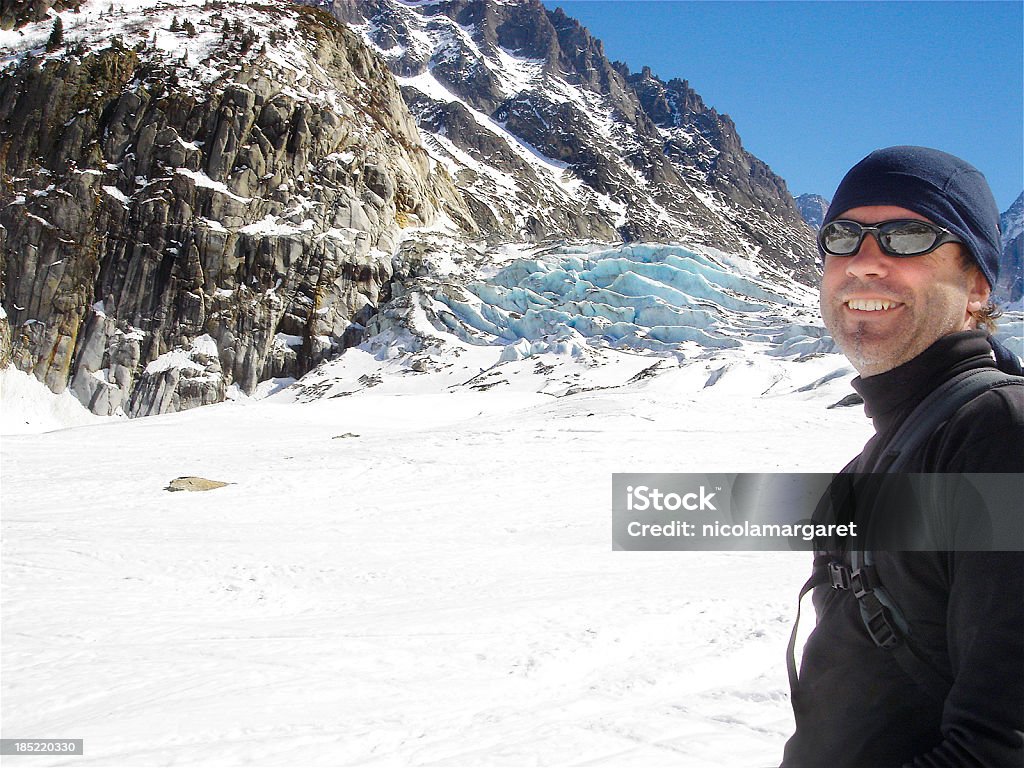 Crevasses on Vallee Blanche 스키복 실행, 샤모니. - 로열티 프리 30-39세 스톡 사진