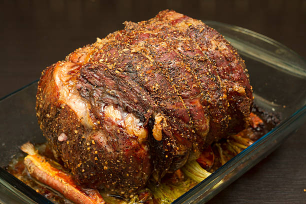 Prime Rib Roast Beef stock photo