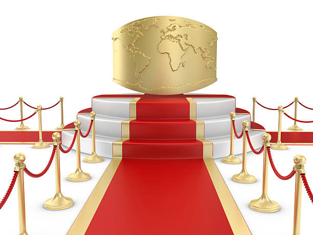 istock Red Carpet on the Stairs and World 185221333