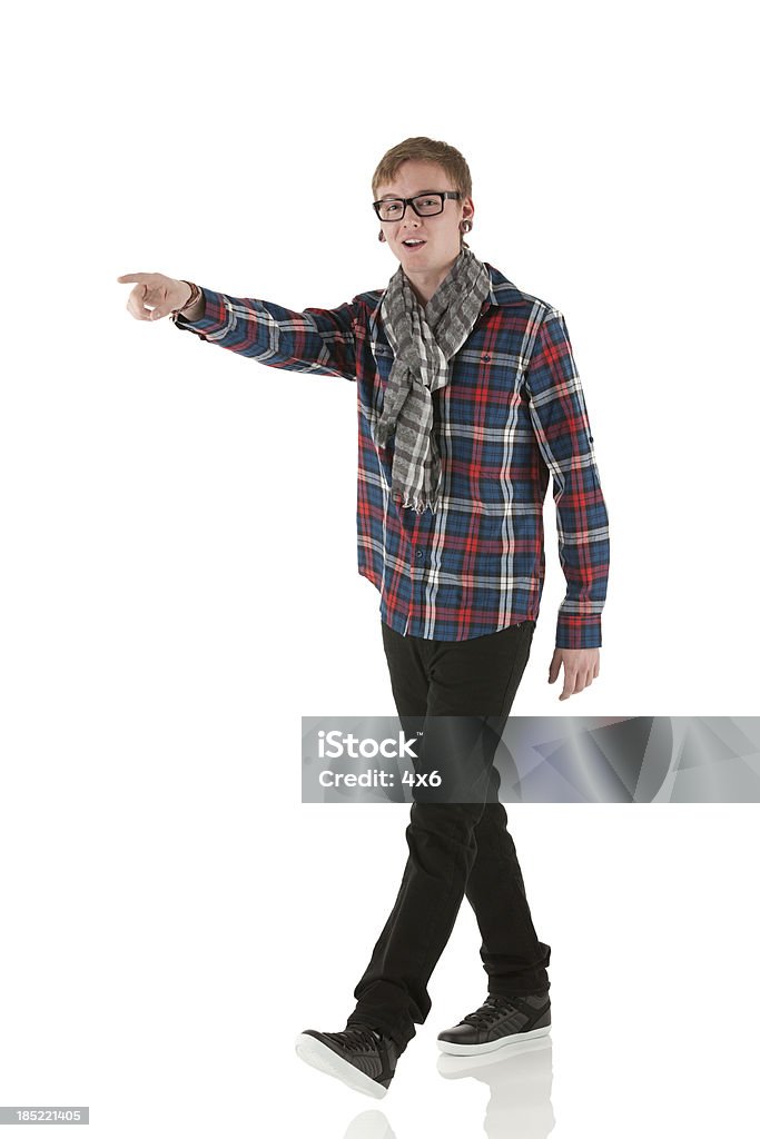 Man walking and pointing forward Hipster Culture Stock Photo