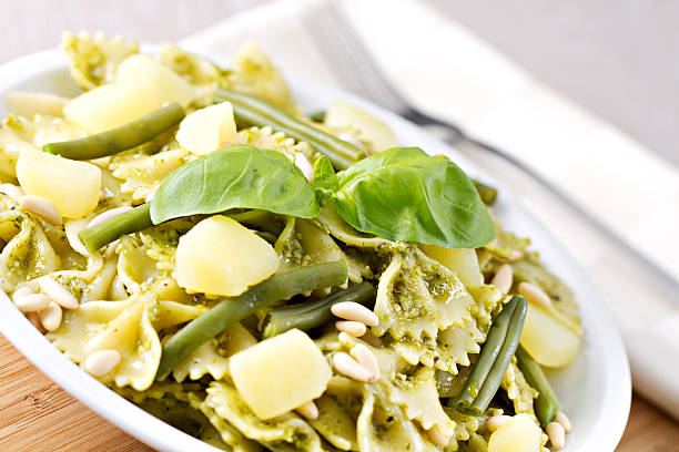 istock Pasta with pesto sauce 185221673