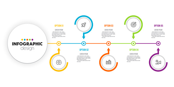 Vector Business Data Visualization Process Diagram Graph With 4 Options ...