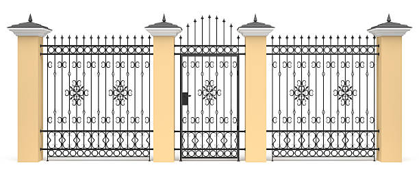 istock 3d entrance with wrought iron decor 185222060