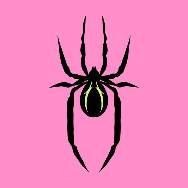 Y2k spider. Contemporary valentine day decorative element. 2000s style tattoo, sticker or label. 00s fashion. Silhouette gothic grunge element. Postmodern and retro, vector isolated illustration Y2k spider. Contemporary valentine day decorative element. 2000s style tattoo, sticker or label. 00s fashion. Silhouette gothic grunge element. Postmodern and retro vector isolated illustration spider tribal tattoo stock illustrations