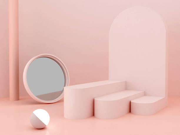 istock 3d render. Minimal podium for San Valentine`s day. 1852234813